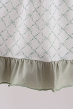 Sage pumpkin embroidery bow ruffle dress - ARIA KIDS