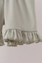 Sage pumpkin embroidery bow ruffle shorts set - ARIA KIDS