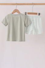 Sage pumpkin embroidery shorts set - ARIA KIDS