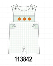Sage pumpkin embroidery gingham jon jon