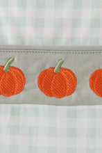 Sage pumpkin embroidery gingham jon jon - ARIA KIDS