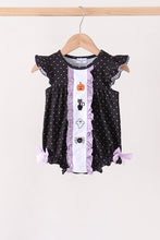 Black ghost spider embroidery ruffle bubble