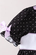 Black ghost spider embroidery ruffle dress