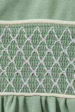 Sage collar smocked lace bloomer set