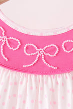 Pink bow pearl ruffle pants set - ARIA KIDS