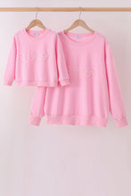 Pink bow pearl mom&me sweatshirt - ARIA KIDS
