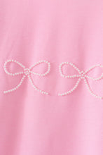 Pink bow pearl mom&me sweatshirt - ARIA KIDS