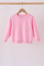 Pink bow pearl mom&me sweatshirt - ARIA KIDS