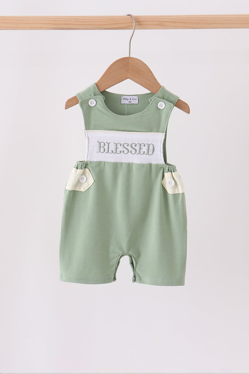 Sage Blessed Smocked Jon Jon - ARIA KIDS