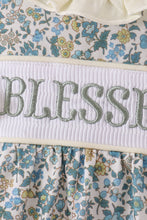 Sage Floral Blessed Smocked Ruffle Bubble - ARIA KIDS