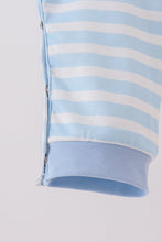 Blue Football Embroidery Stripe Romper - ARIA KIDS
