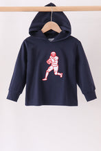 Navy Football Embroidery Hoodie - ARIA KIDS