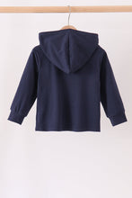Navy Football Embroidery Hoodie - ARIA KIDS