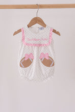 Pink Football Applique Ruffle Bubble - ARIA KIDS