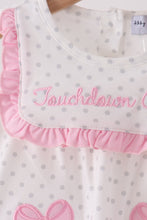 Pink Football Applique Ruffle Bubble - ARIA KIDS