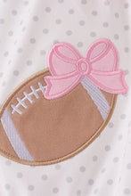 Pink Football Applique Ruffle Bubble - ARIA KIDS