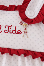 Red Alabama Roll Tide Embroidery Ruffle Bubble - ARIA KIDS