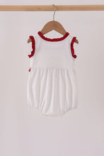 Red Alabama Roll Tide Embroidery Ruffle Bubble - ARIA KIDS