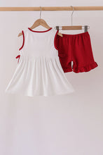 Red Alabama Roll Tide Embroidery Ruffle Shorts Set - ARIA KIDS