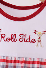 Red Alabama Roll Tide Embroidery Plaid Bubble - ARIA KIDS