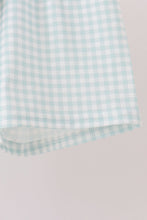 Sage pumpkin embroidery gingham shorts set - ARIA KIDS