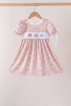 Pink Pumpkin Floral Embroidery Dress