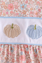 Pink Pumpkin Floral Embroidery Dress