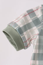 Green Pumpkin Embroidery Plaid Bubble - ARIA KIDS