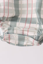 Green Pumpkin Embroidery Plaid Bubble - ARIA KIDS