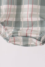 Green Pumpkin Embroidery Plaid Bubble - ARIA KIDS