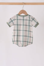 Green Pumpkin Embroidery Plaid Bubble - ARIA KIDS