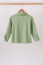 Sage Pumpkin Embroidered Button Down Shirt