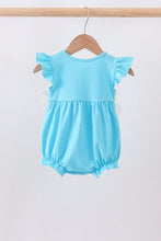 Blue character embroidery ruffle bubble