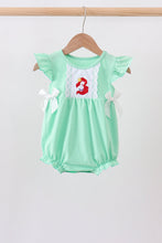 Green character embroidery ruffle bubble