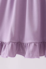 Purple character embroidery ruffle dress