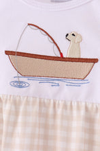 Khaki Puppy Fishing Embroidery Bubble - ARIA KIDS