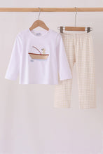 Khaki Puppy Fishing Embroidery Pants Set - ARIA KIDS