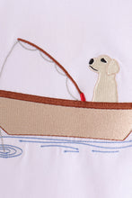 Khaki Puppy Fishing Embroidery Pants Set - ARIA KIDS
