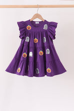 Purple ghost pumpkin sequin ruffle dress - ARIA KIDS