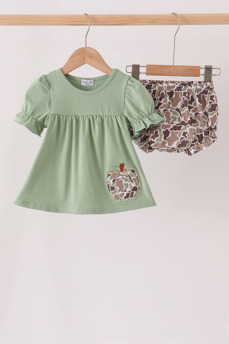 Camo Pumpkin Applique Bloomer Set - ARIA KIDS