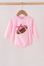 Pink football bow sequin bubble