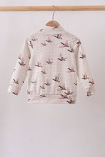 Khaki Duck Print Gingham Pullover