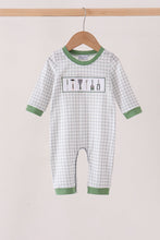 Green tools embroidery romper