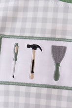 Green tools embroidery romper