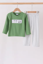 Green tools embroidery pants set - ARIA KIDS