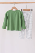 Green tools embroidery pants set - ARIA KIDS
