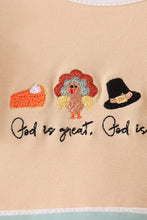 God is great god is good embroidery ruffle bloomer set