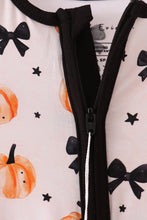Bow pumpkin bamboo romper