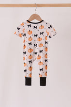 Bow pumpkin bamboo romper