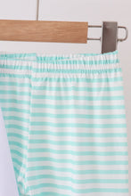 Green excavator french knot stripe pants set - ARIA KIDS